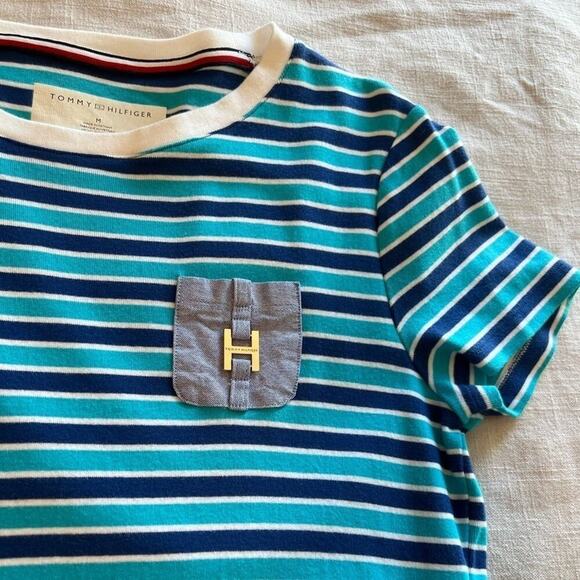 Tommy Hilfiger Cotton Stripe Shortsleeved Dress Size M - Picture 3 of 6